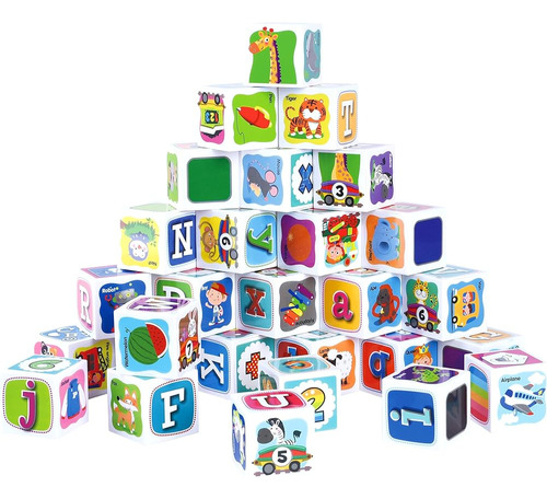 Abc Building Blocks Para Niños Pequeños 1-3,28pcs Plastic Ba