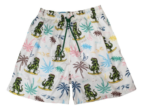 Pantaloneta De Baño Short De Playa Hombre Flores Hojas