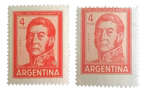 Argentina, Sello Gj 1138a S Martín 4p Doble 62 Mint L12281