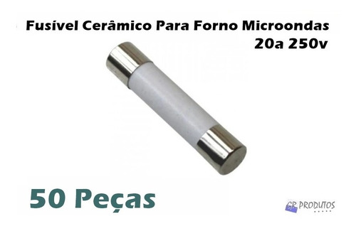 Fusível Microondas Cerâmico 20a - 20 Amperes - 50 Unidades