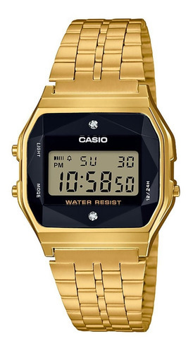 Reloj Casio Vintage Collection Unisex A159wged-1vt Color de la correa Dorado Color del bisel Negro Color del fondo Digital