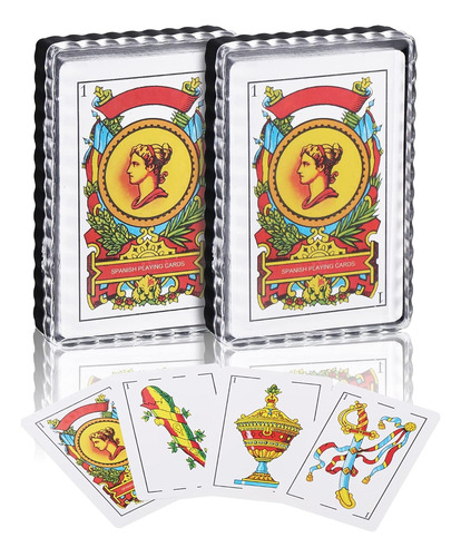 2 Decks Spanish Playing Cards Cartas Españolas, Baraja Es...