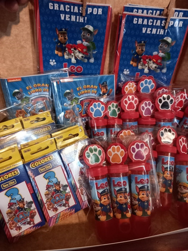 Bolsita Personalizada Paw Patrol +burbujero Librito Lápices