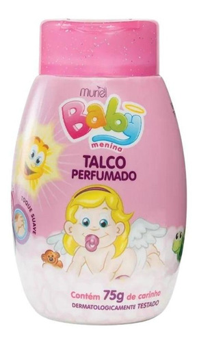 Talco Perfumado Protege Assadura Bebê Menina Baby Muriel 75g