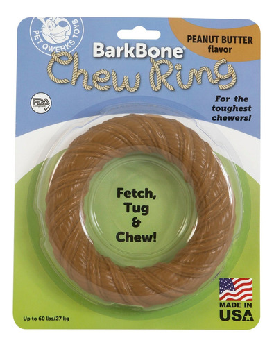 Brinquedo Roer Cães Pet Qwerks Barkbone Chew Ring Amendoim G