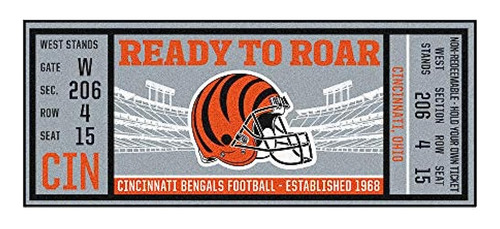 ~? Fanmats 23116 Cincinnati Bengals Ticket Design Runner Rug