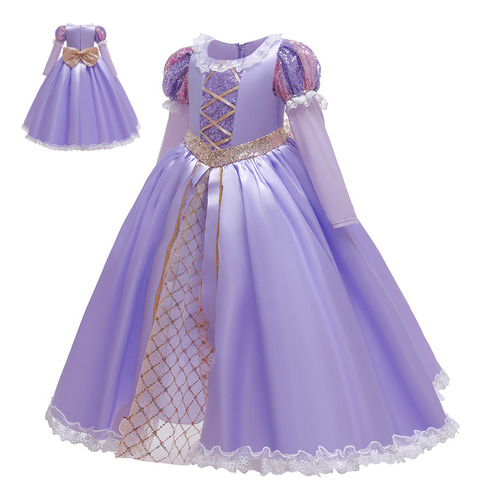 Vestido De La Princesa Rapunzel De Sofía For Niñas, Disfraz