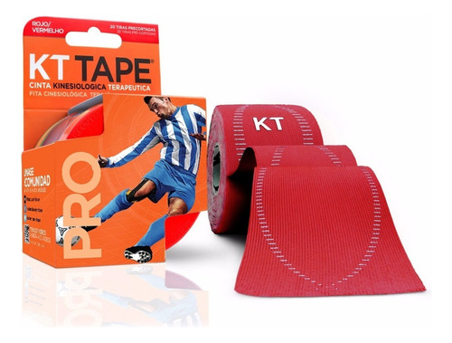 Cinta Kinesiológica Neuromuscular Kt Tape Pro Sintético Color Rojo