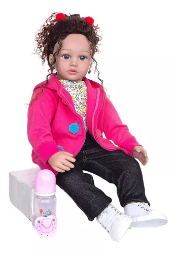 Boneca Bebê Reborn Dani Realista 60cm + Unicórnio