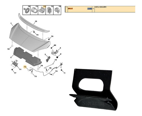 Grampo Cabo Do Capo Original Peugeot 206 2007 2008 2009