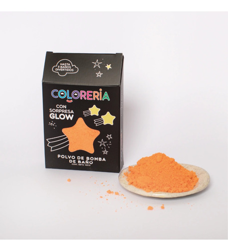 Polvo De Bomba De Baño Sorpresa Glow Sales 120g Coloreria Ed Fragancia naranja 100 gr