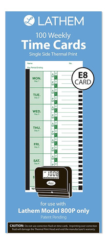 Tarjetas De Tiempo De Impresión Térmica Semanal, Unil...