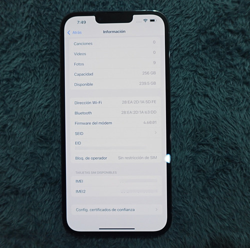 Apple iPhone 13 Pro Max (256 Gb) - Azul Sierra Libre De Fábrica Impecable (Usado)