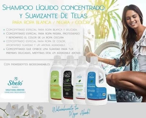 Jabón Líquido, Shampoo Para Ropa Color, Negra + Suavizante