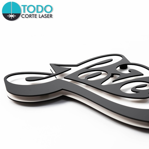 Imagen 3 de 4 de Cuadro Decorativo En Madera Calada Frases Love