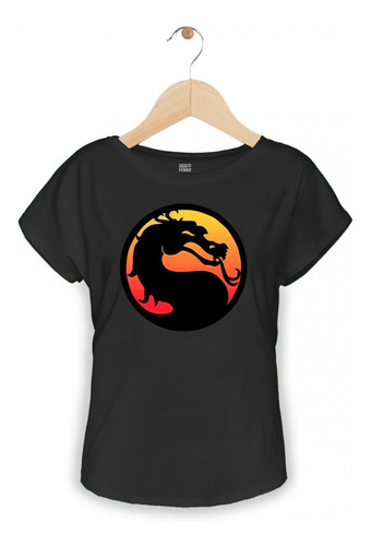 Playera Logo Mortal Kombat - Mujer - Cuello Redondo