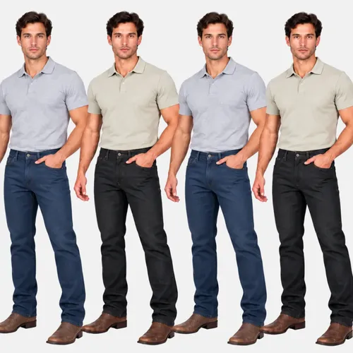 Kit 4 Calças Jeans Masculina Tradicional Corte Reto Básica