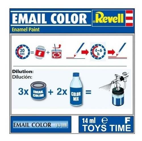 Imagen 2 de 6 de Pintura Revell Enamel Mate Color 321 16 Sandy Yellow Arena