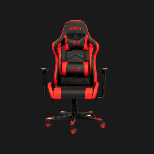 Imagen 2 de 8 de Silla Gamer Stratos Njoytech 2d 180° Rojo Ó Celeste .