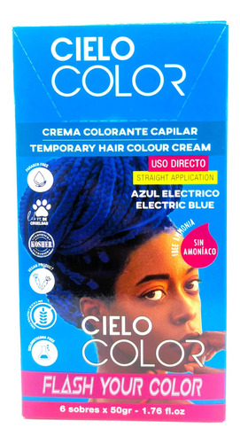 Caja Tinte X6 U Cielo Color Tono Azul Electric 50g X6 Otowil