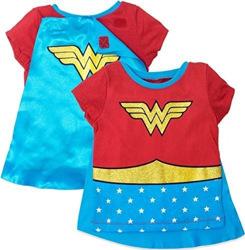 Camiseta Wonder Woman Girls Costume Con Capa Roja