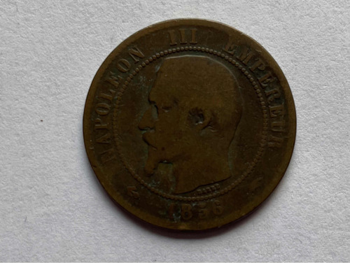 Moneda Dix Centimes 1856 Francia
