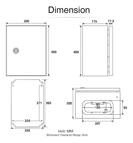 Caja Eléctrica Del Recinto Del Metal, 16 X12 X8 Caja De Con