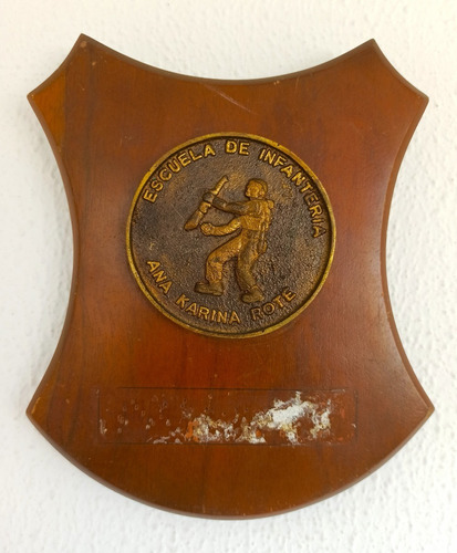 Antiguo Escudo Escuela De Infanteria Venezuela Bronce! Ofert