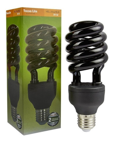 3 Piezas Foco Ahorrador Luz Negra Tecnolite Para Fiesta Neon