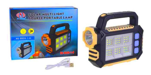 Linterna Multiusos Led Carga Solar Y Usb Portatil 