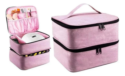 Bolsa De Almacenamiento De Esmalte De Uñas Rosa Portátil
