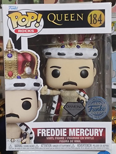 Funko Pop Freddie Mercury # 184 Diamond Collection (Usado)