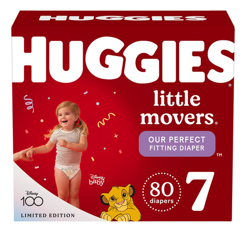 Paales Para Beb Talla 7, 80 Unidades, Huggies Little Movers