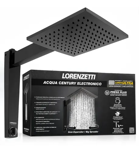 Chuveiro Ducha Acqua Century Eletronico Preto Lorenzetti