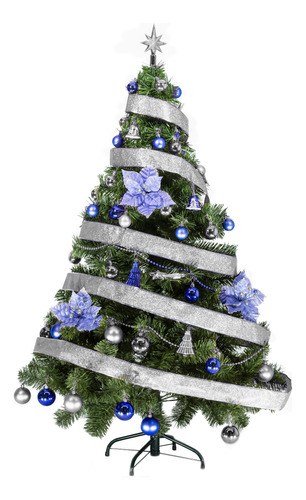 Arbol Navidad Tronador 1,50mts Azul Plata X40 Cybermonday