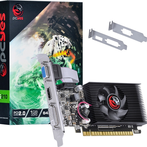 Imagem 1 de 8 de Placa De Vídeo Pcyes Nvidia Geforce G210 1gb Ddr3 64 Bits