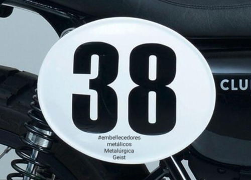 Placa Ovalo Numeración Moto 