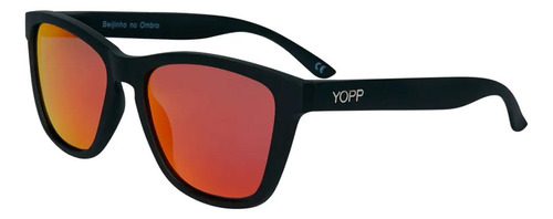 Óculos De Sol Yopp Lente Polarizada Uv400 Beijinho No Ombro Cor Preto