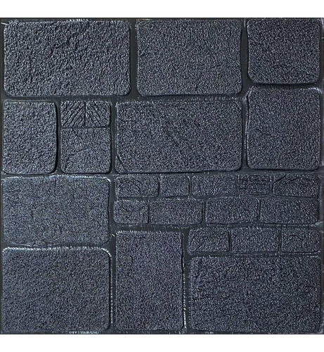 Imagen 2 de 7 de Placas 3d Autoadhesivas Piedra Negra Revestimiento Pared X5