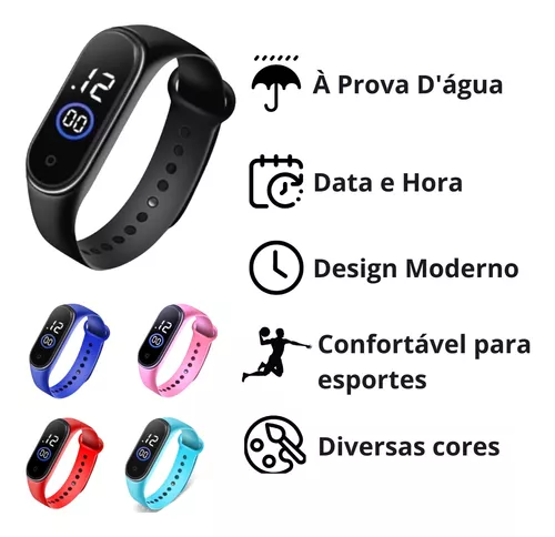 Relógio De Pulso Digital M4 Com LED Prova D'água Masculino