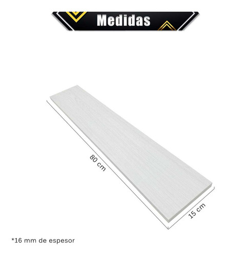 Imagen 4 de 10 de 3 Repisas Flotantes Modernas Minimalistas Melamina 80x15 Cm