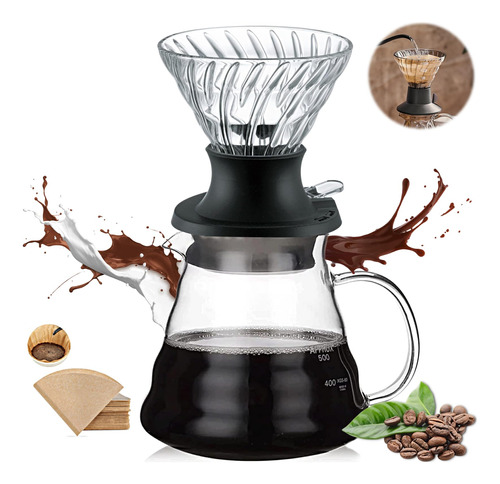 Cafetera De Goteo Reutilizable 600ml Nuevo Set De Cafetera