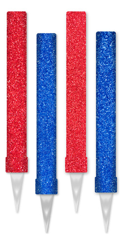 Pack 4 Bengalas De Tigre Gibre Roja Y Azul Para Tortas