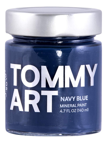 Tommy Art Pintura Gis Color Azul Marino Tarro 4.7 Fl Oz