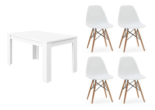 Combo Mesa España Comedor Extensi 140-180 + 4 Sillas Eames P