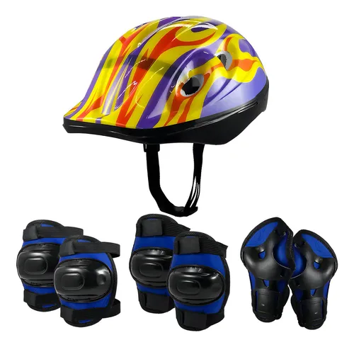 Set Protecciones Rodilleras Coderas + Muñequeras + Casco
