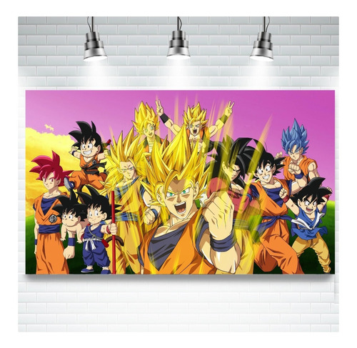 Poster Lona Vinilo Dragon Ball Z Goku 84x46 Cm