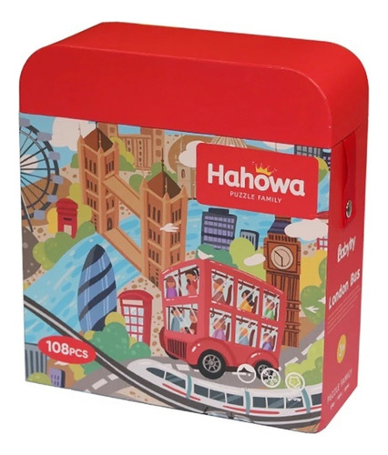 Maleta De Puzzle Bus De Londres De 108pcs Rompecabezas