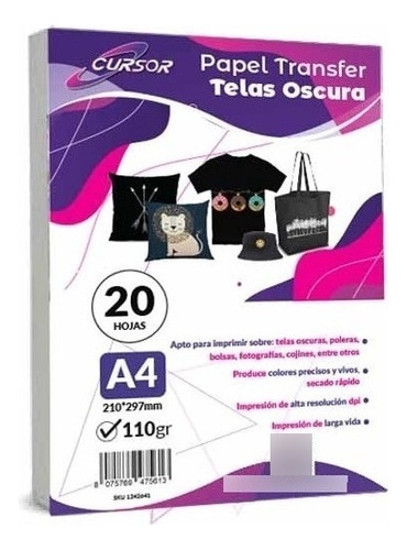 60hojas Papel Transfer Telas Oscura A4 +siliconado Enviograt