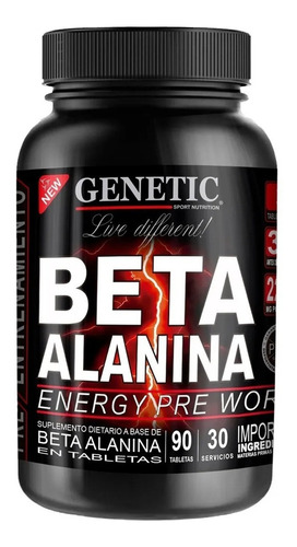 Beta Alanina Energia Inmediata Pre Work - Genetic Sabor Pastillas